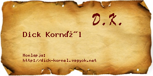 Dick Kornél névjegykártya
