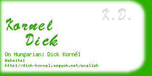 kornel dick business card